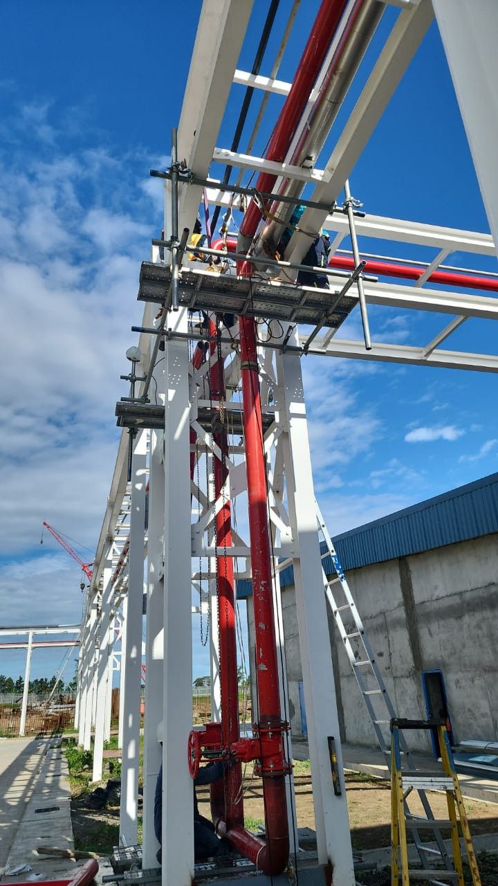 Installation of high pressure fire fighting manifold