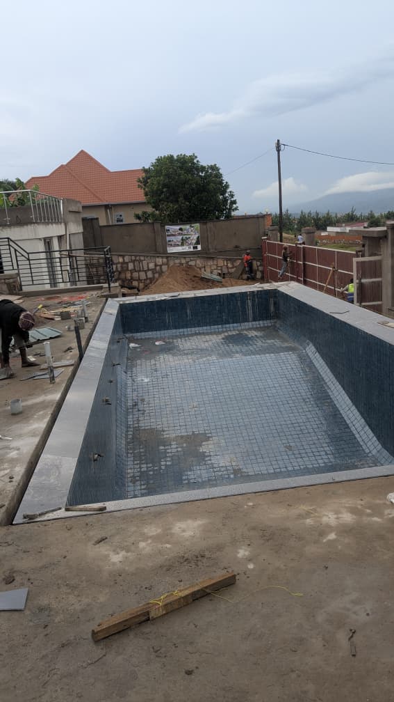 Exquisite swimming pool mosaic tiling installation